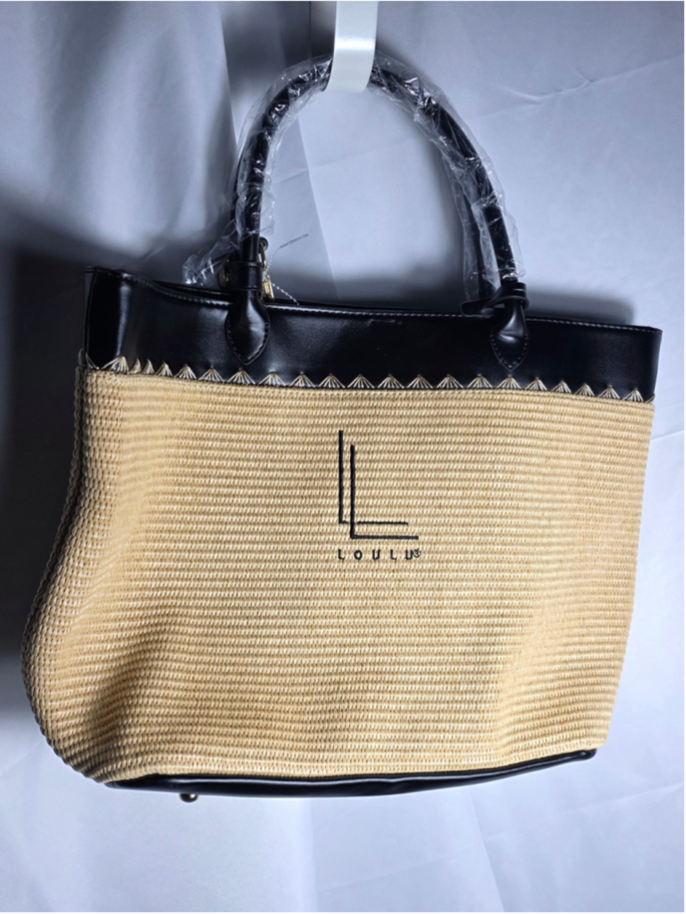 Women's Loulou Tote Bag One Size Beige and Black designer beach gift trendy fall